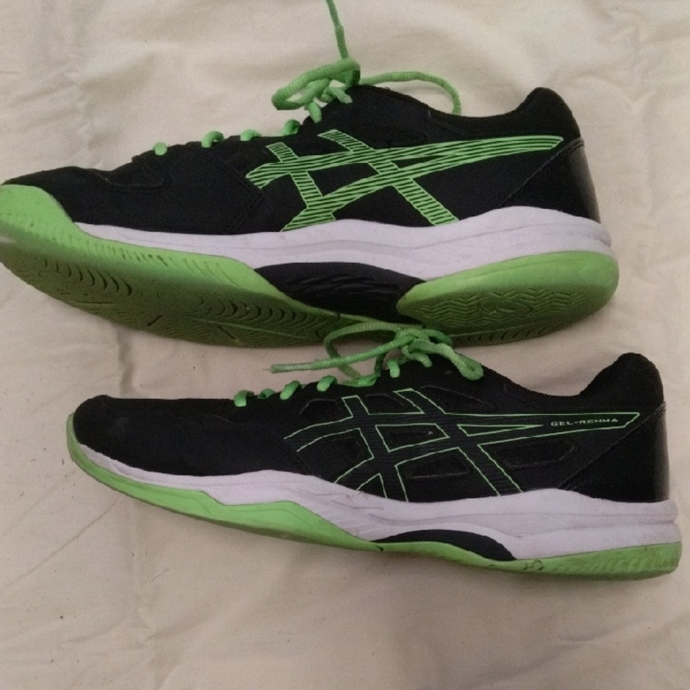 Asics Black and Green Athletic Shoes